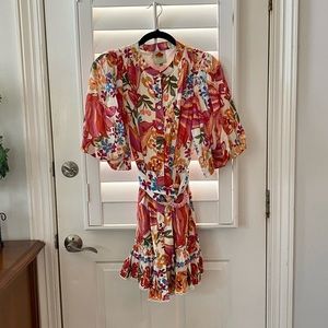 Farm Rio Puff Sleeve Mini Dress
